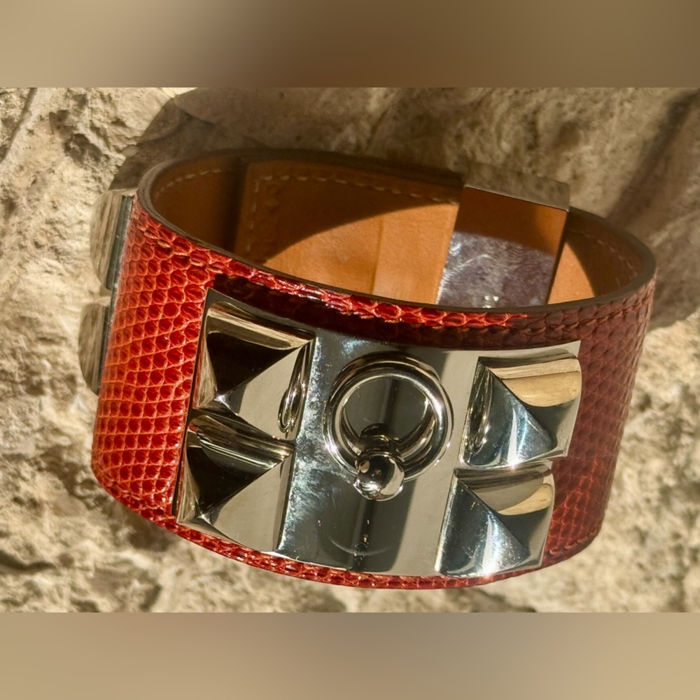 Hermes sanguine lizard collier de Chien CDC bracelet box - Picture 12 of 16